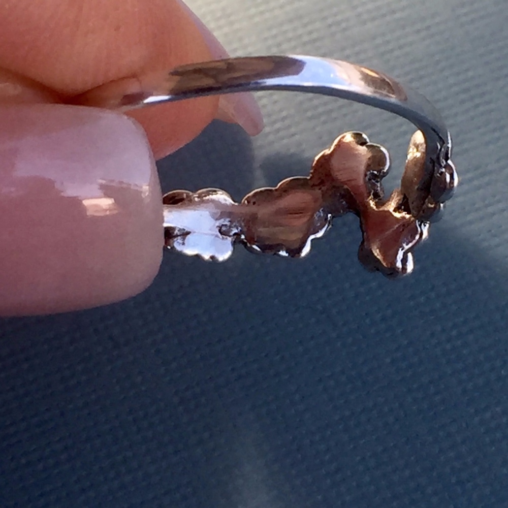 Sold! 925 Flower Band Thumb Finger Ring - Picture 4 of 7